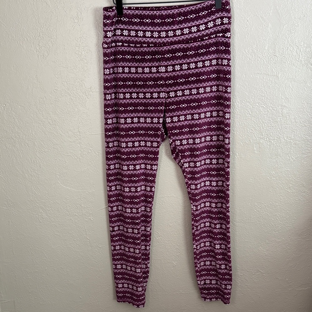 32 Degree Sleepwear Pants Super Soft Snowflake Women’s XL Winter Purple